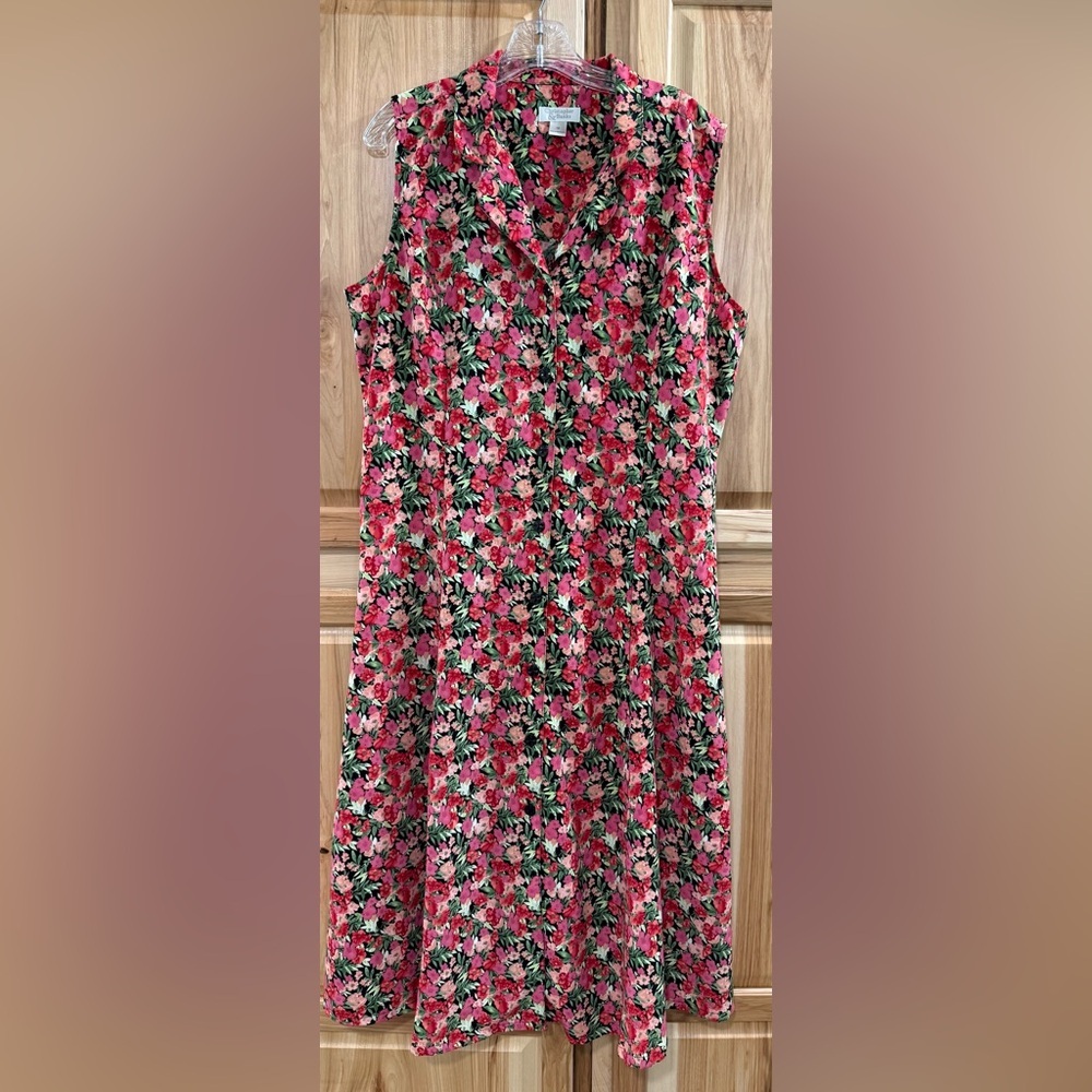 Christopher & Banks Colorful Floral Midi/Maxi Dress Granny Cottagecore Size 16